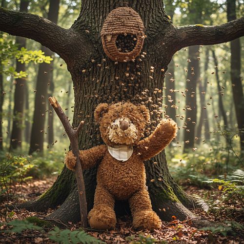 Brumm wird von Waldbienen attackiert